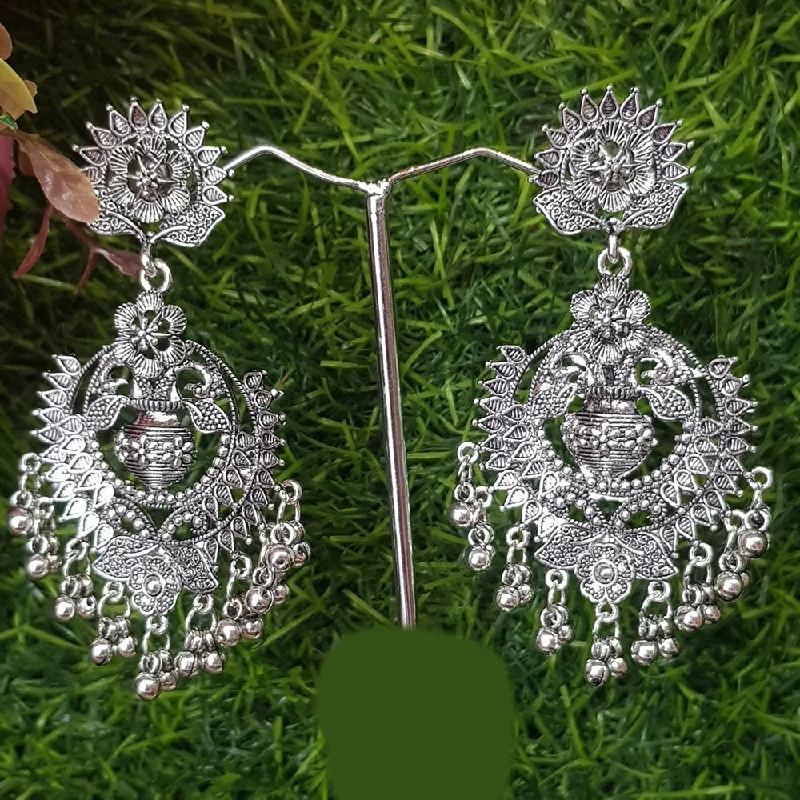 Diamond Drop Earrings for Luxury -Shreeji Oxidized Plated Dangler Earrings - 10101021SL