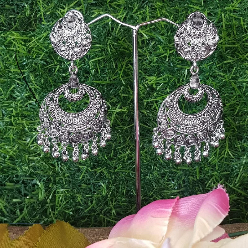 Drop Earrings with Wave Designs -Shreeji Oxidized Plated Dangler Earrings - 10101024SL