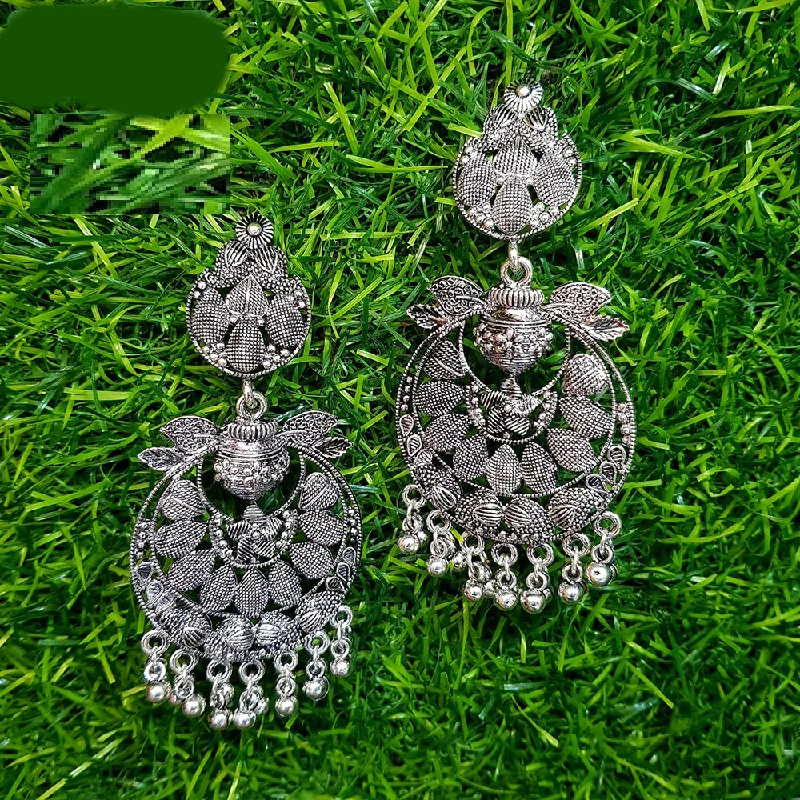 Triangular Drop Earrings for Edge -Shreeji Oxidized Plated Dangler Earrings