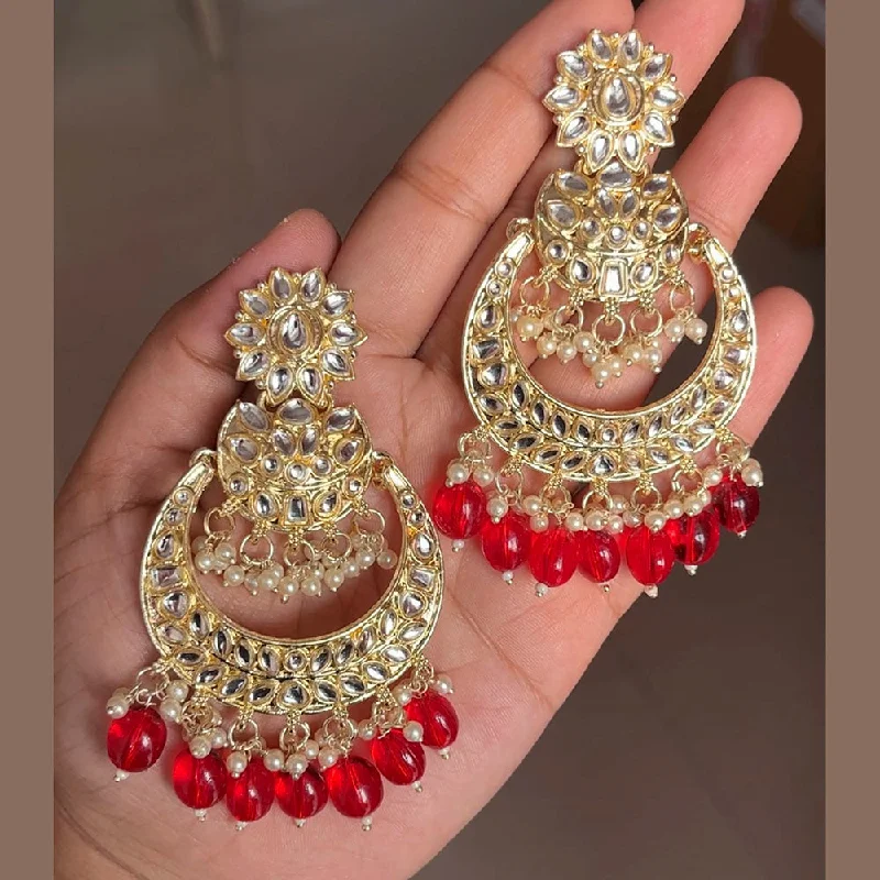 Drop Earrings for Birthday Celebration -Shringarstreet Gold Plated Kundan Stone Dangler Earrings