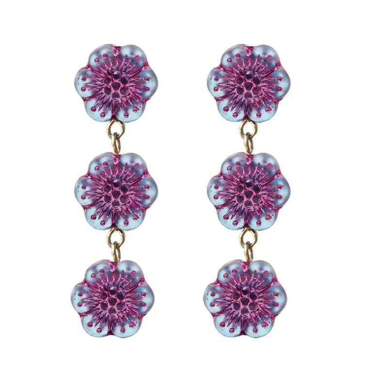 Drop Earrings for Casual Outfit -Floral Statement Drop Earrings