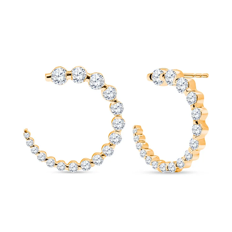 Drop Earrings for Beach Outfit -Swirled Diamond Drop Earrings