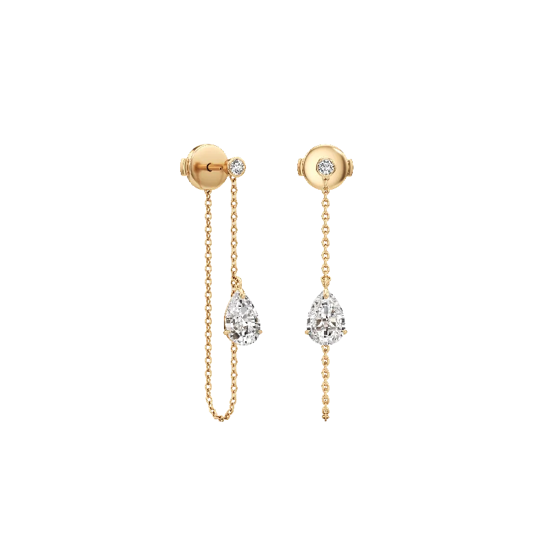 Diamond Drop Earrings for Luxury -Tear pure drop earrings