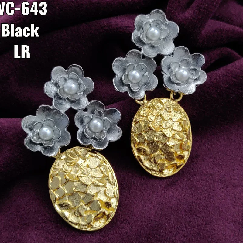 Drop Earrings with Knot Designs -Vivah Creations 2 Tone Plated Designer Dangler Earrings