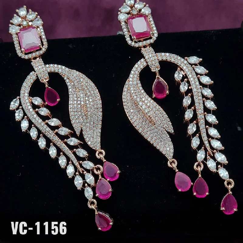 Drop Earrings with Animal Motifs -Vivah Creations Gold Plated AD Stone dangler Earrings