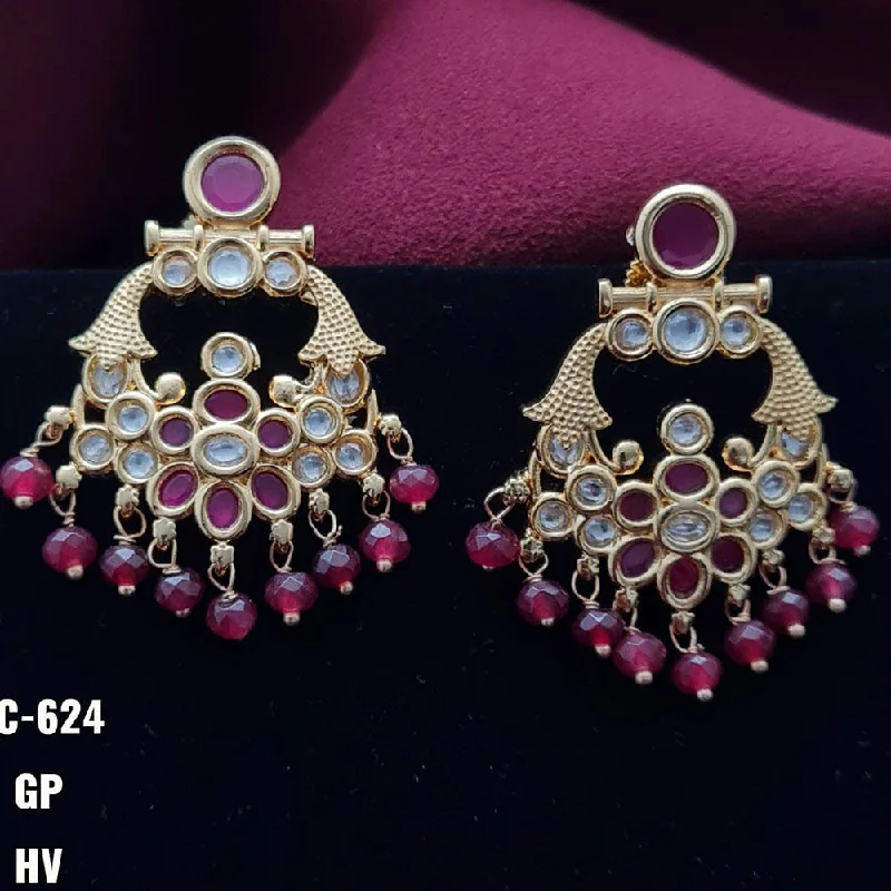 Geometric Drop Earrings for Trend -Vivah Creations Gold Plated Dangler Earrings