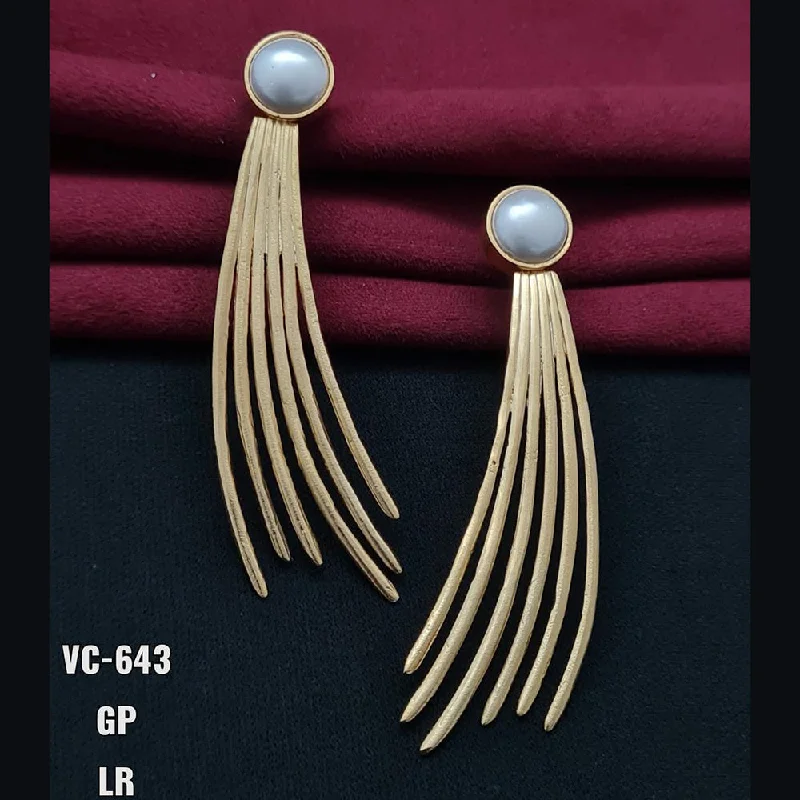 Short Drop Earrings for Subtle -Vivah Creations Gold Plated Designer Dangler Earrings