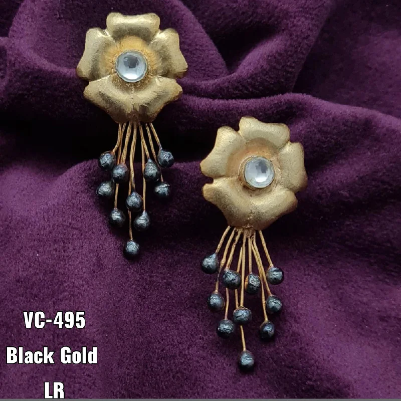 Diamond Drop Earrings for Luxury -Vivah Creations Gold Plated Designer Dangler Earrings