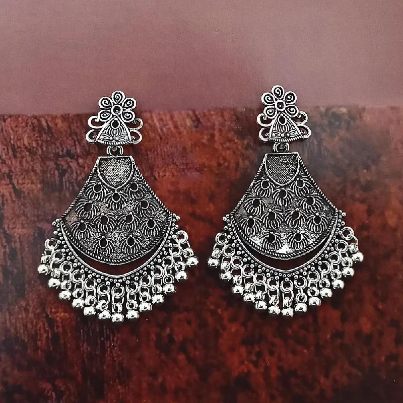 Drop Earrings for Yoga Session -Woma Oxidised Plated Dangler Earrings  - 1318357