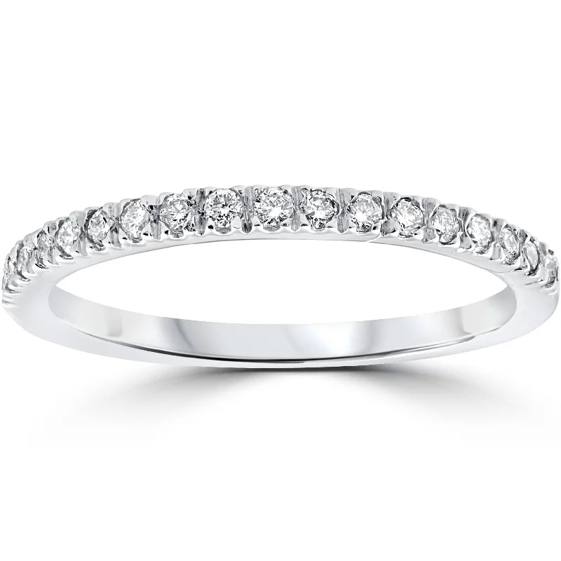 Titanium rings with rugged brushed metal look -1/3ct Diamond Ring Womens Wedding Anniversary Band 10k White Gold