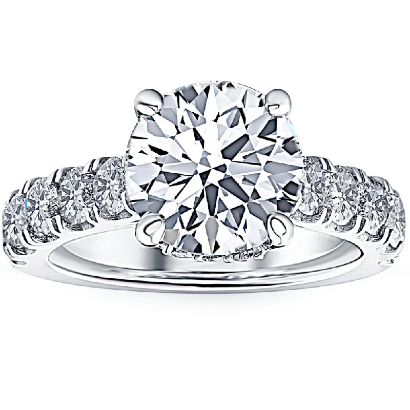 Rings with vine-wrapped bands for nature -2 3/4 Ct Diamond Engagement Ring 14k White Gold