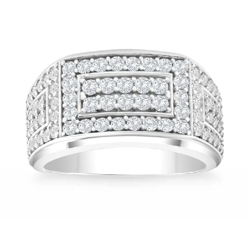 Rings with pave-set gemstones for brilliance -2Ct Men's Diamond Ring in 14k Gold Lab Grown