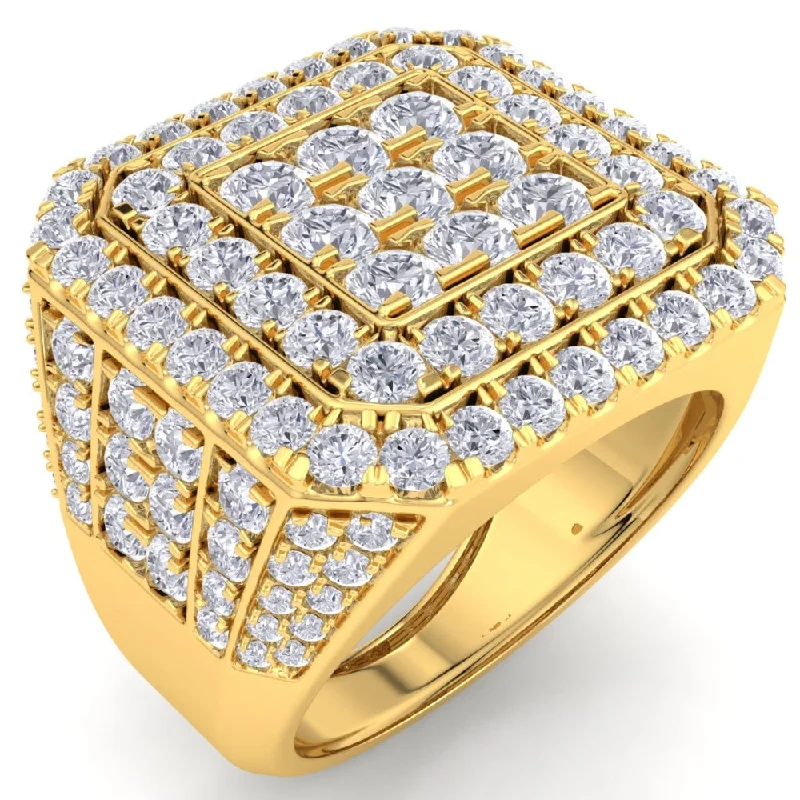 Rings with vintage-inspired rose-cut diamonds -5Ct TW Men's Diamond Ring Gold Lab Grown