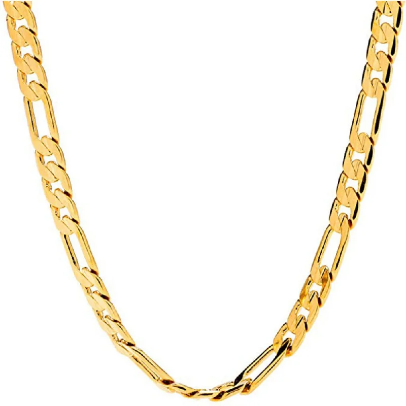 Stunning necklaces and pendants with turquoise and gold for a vibrant, earthy look-6mm Figaro Chain Gold Necklace Figaro Chain Diamond Cut