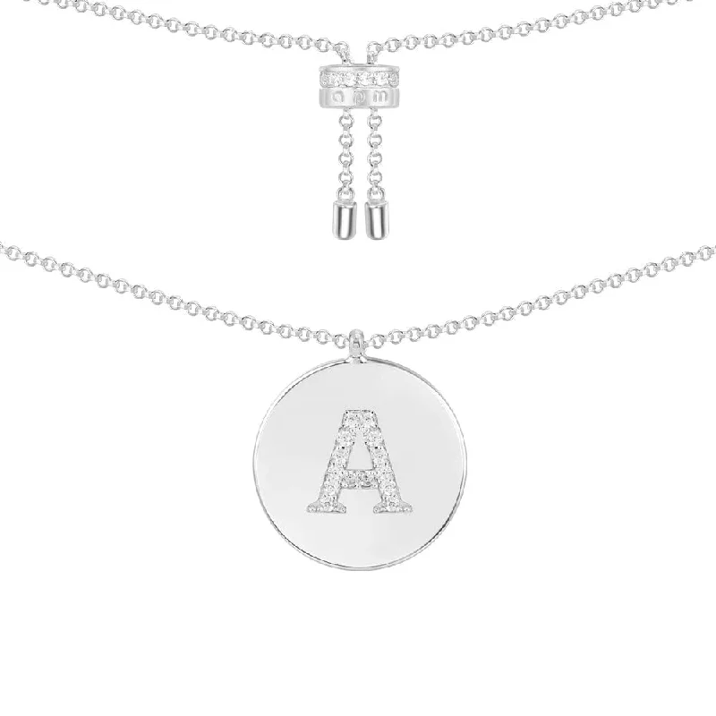 Necklaces and pendants with engraved messages for a deeply personal, sentimental gift-Alphabet Adjustable Necklace