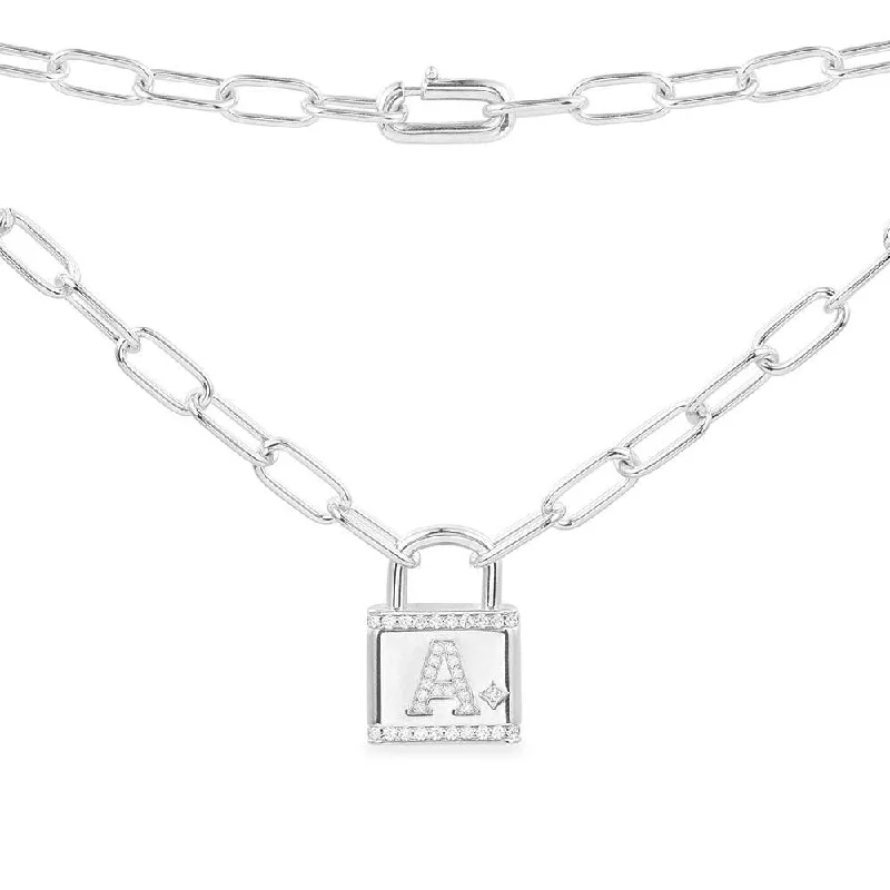 Elegant necklaces and pendants with gold chains for a chic, timeless appearance-Alphabet Lock Necklace