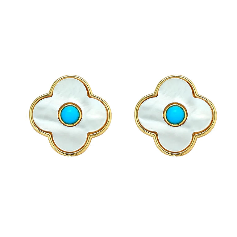 Best necklaces and pendants with gemstone clusters for a bold and colorful effect-ASHA Angelina Turquoise Studs