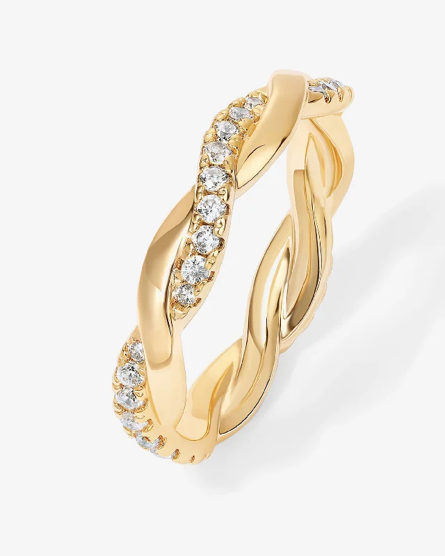 Necklaces and pendants with abstract shapes for a modern, creative appearance-Braided Eternity Band