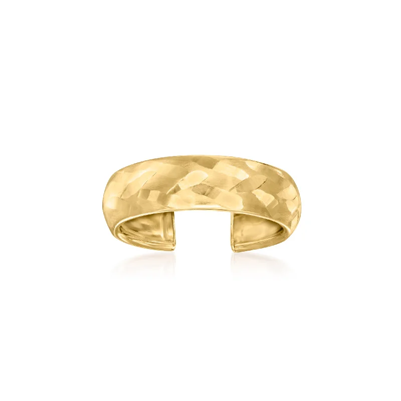 Rings with adjustable bands for perfect fit -Canaria 10kt Yellow Gold Satin and Polished Toe Ring