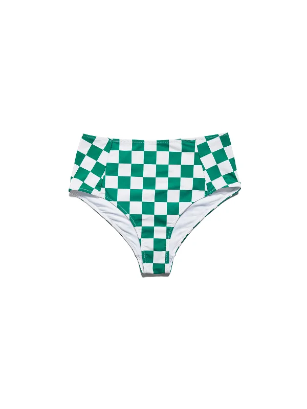 Necklaces and pendants with enamel accents for a colorful, eye-catching appearance-Checkmate High Waisted Swim Bottom