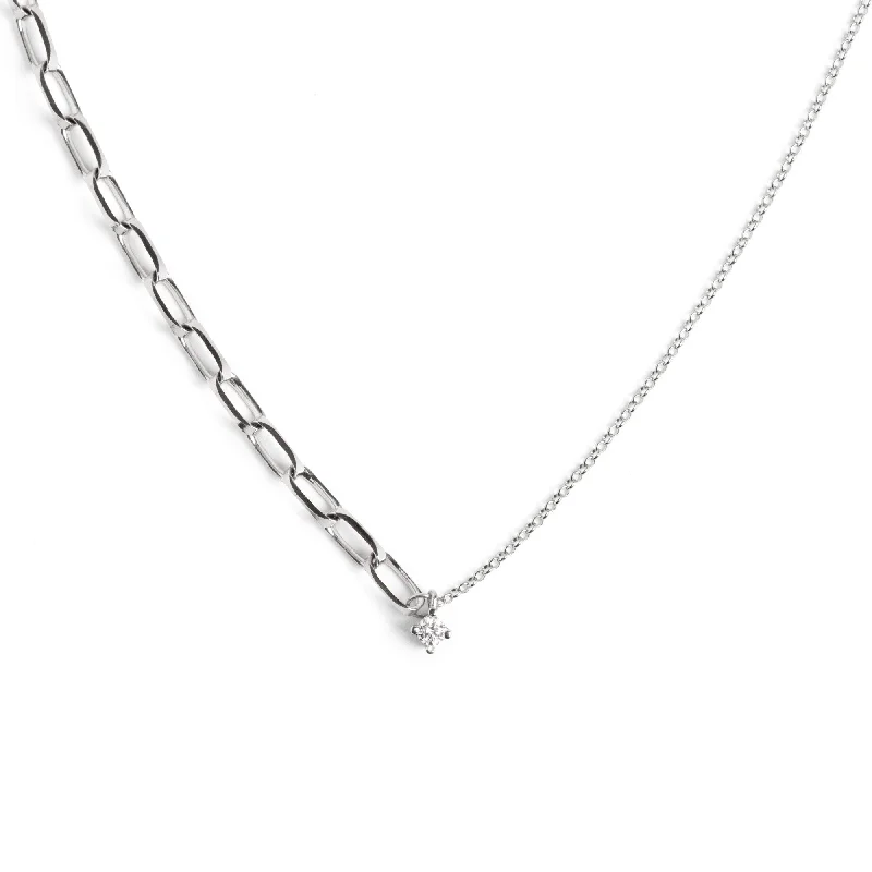 Necklaces and pendants with abstract shapes for a modern, creative appearance-Chic Spark Silver Necklace