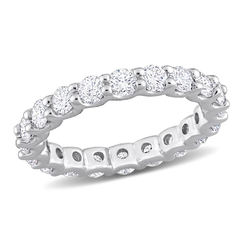 Rings with raw citrine for sunny charm -Created Forever 2ct TW Lab-Grown Diamond Eternity Band in 14k White Gold