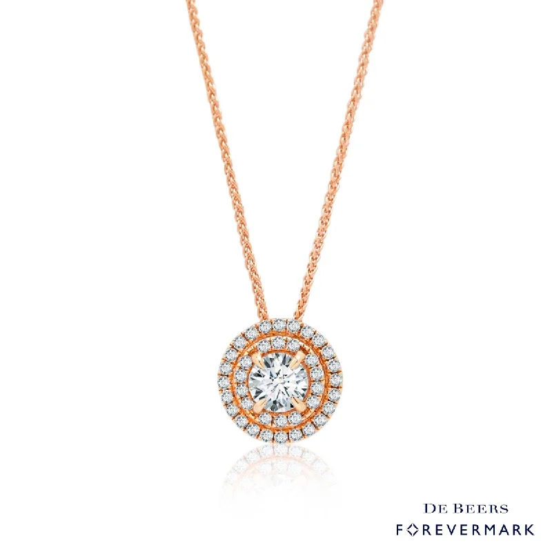 Stunning necklaces and pendants with jade gemstones for a calming green hue-Forevermark Center of My Universe Diamond Necklace in 18kt Rose  Gold (1/3ct tw)