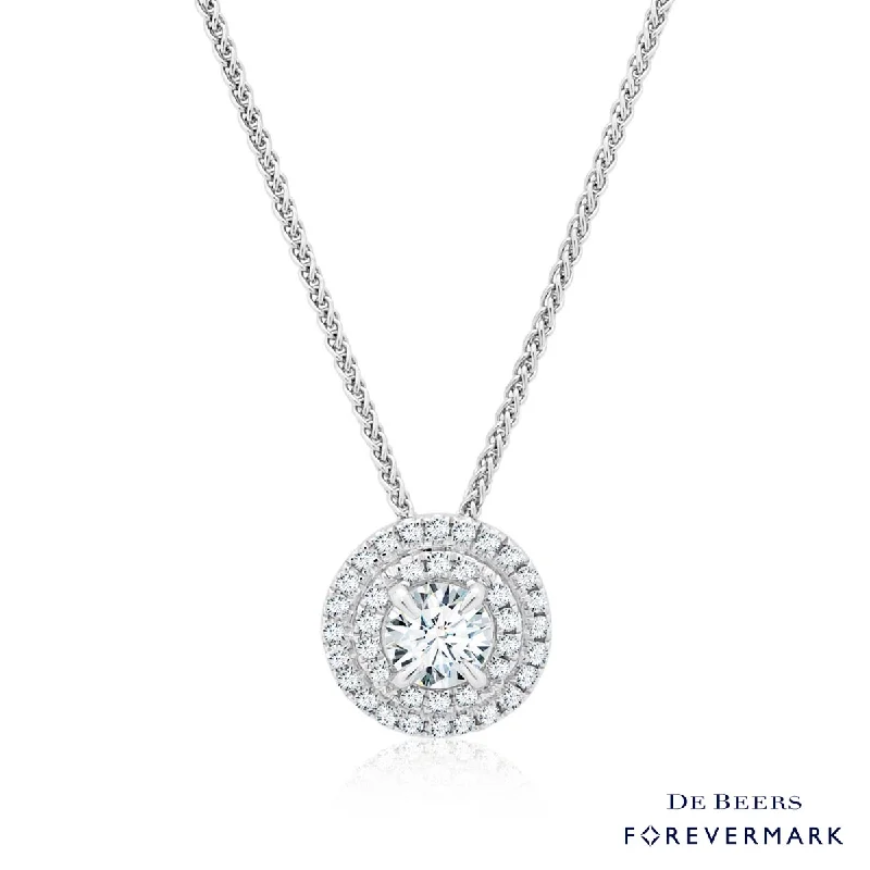 Best necklaces and pendants with opal gemstones for an iridescent glow-Forevermark Center of My Universe Diamond Necklace in 18kt White Gold (1/3ct tw)