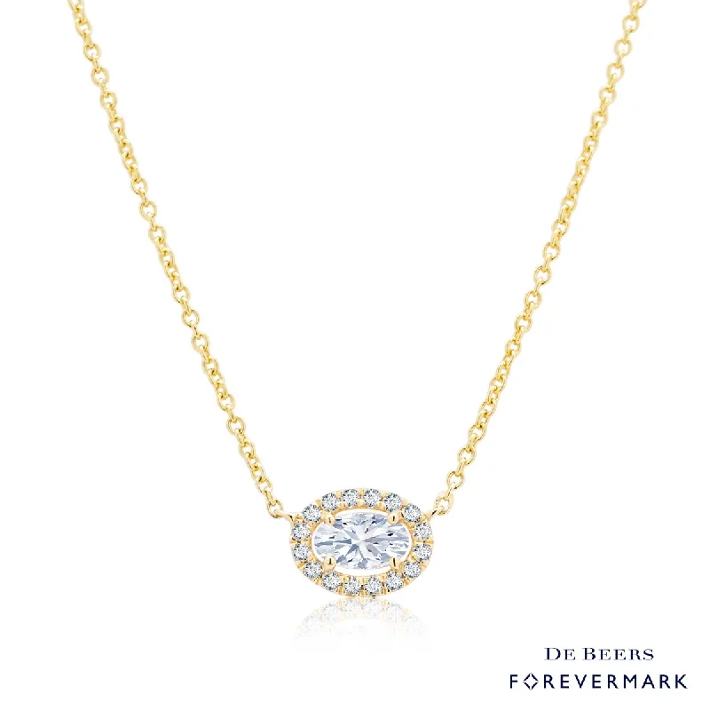 Best necklaces and pendants with minimalist pendants for a sleek, understated look-De Beers Forevermark Center of My Universe Diamond Oval  Necklace in 18kt Yellow Gold (3/8ct tw)