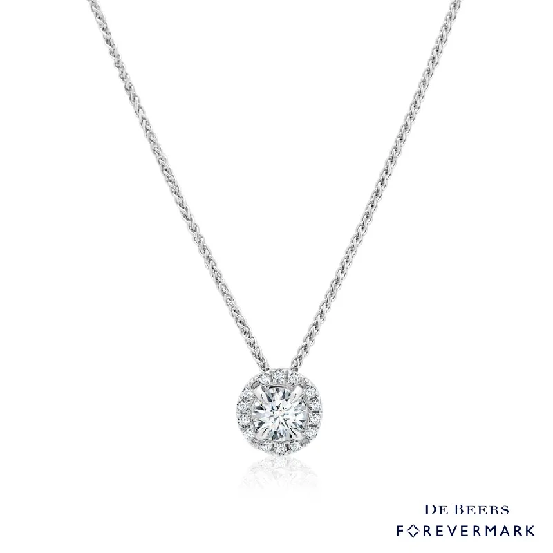 Necklaces and pendants with feather designs for a boho-chic, carefree vibe-Forevermark Center of My Universe Necklace in 18kt White Gold (1/4ct tw)