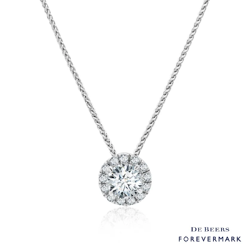 Necklaces and pendants with clear quartz for a pure and radiant look-De Beers Forevermark Diamond Center of My Universe Pendant in 18kt White Gold (1/2ct tw)