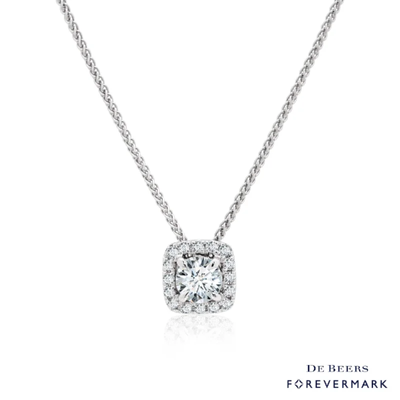 Stunning necklaces and pendants with aquamarine stones for a serene effect-De Beers Forevermark Diamond Center of My Universe Pendant in 18kt White Gold (1/3ct tw)