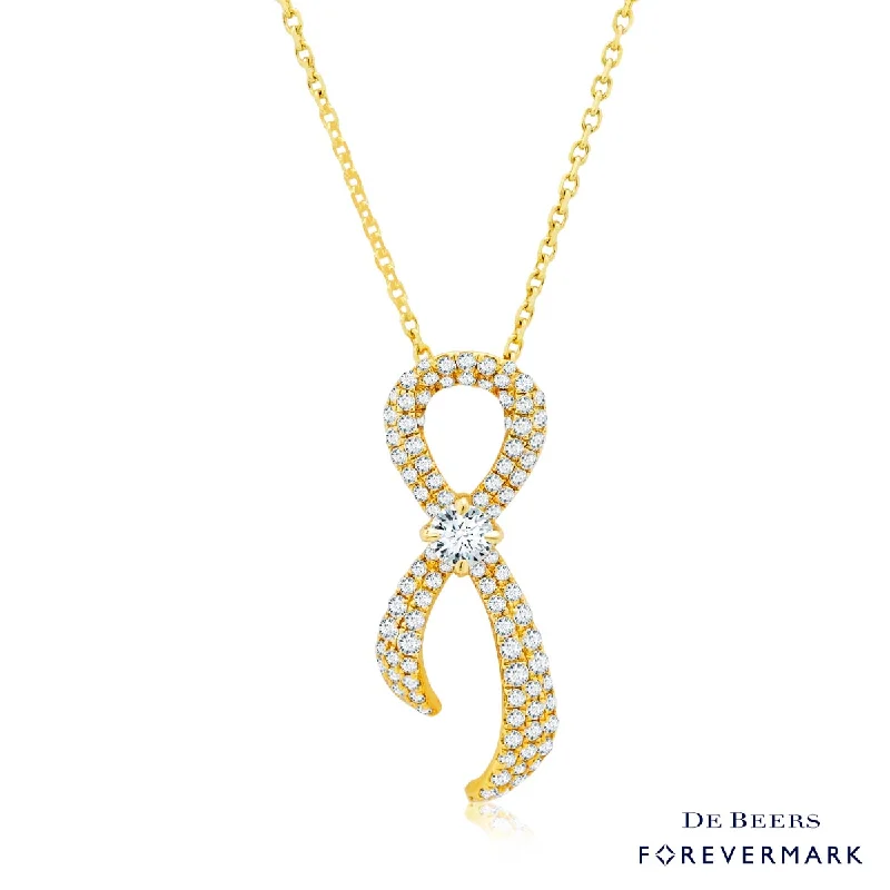 Stunning necklaces and pendants with sapphire gemstones for a luxurious blue hue-Forevermark Diamond Hope Ribbon Necklace in 18kt Yellow Gold (5/8ct tw)