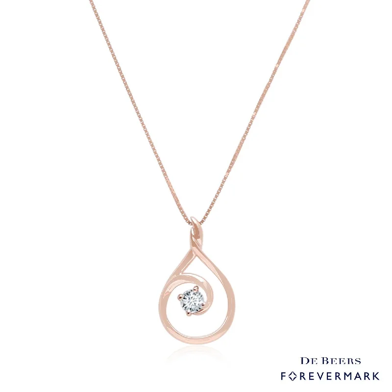 Necklaces and pendants with geometric pendants for a clean, contemporary design-Forevermark Diamond Necklace in 14kt Rose Gold (1/7ct)