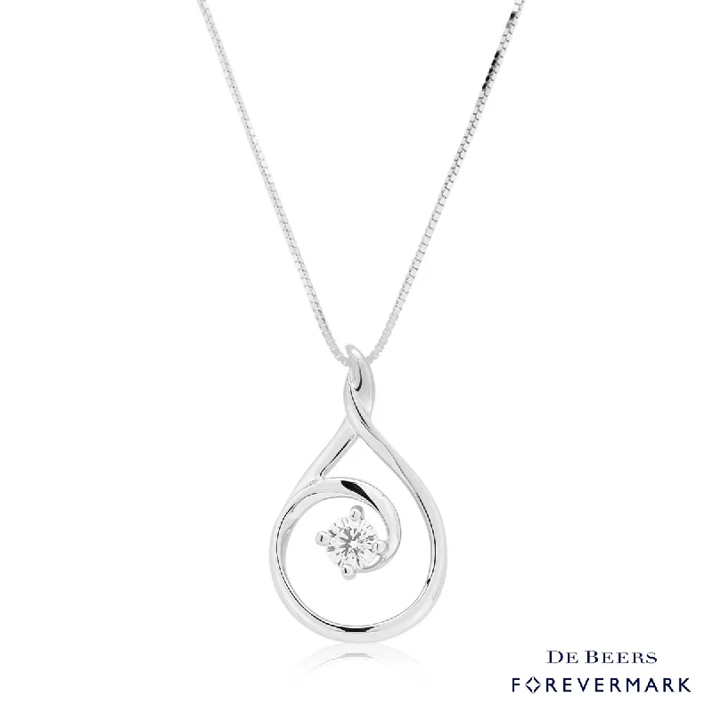 Layered necklaces and pendants for a trendy and fashionable stacked look-Forevermark Diamond Necklace in 14kt White Gold (1/7ct)