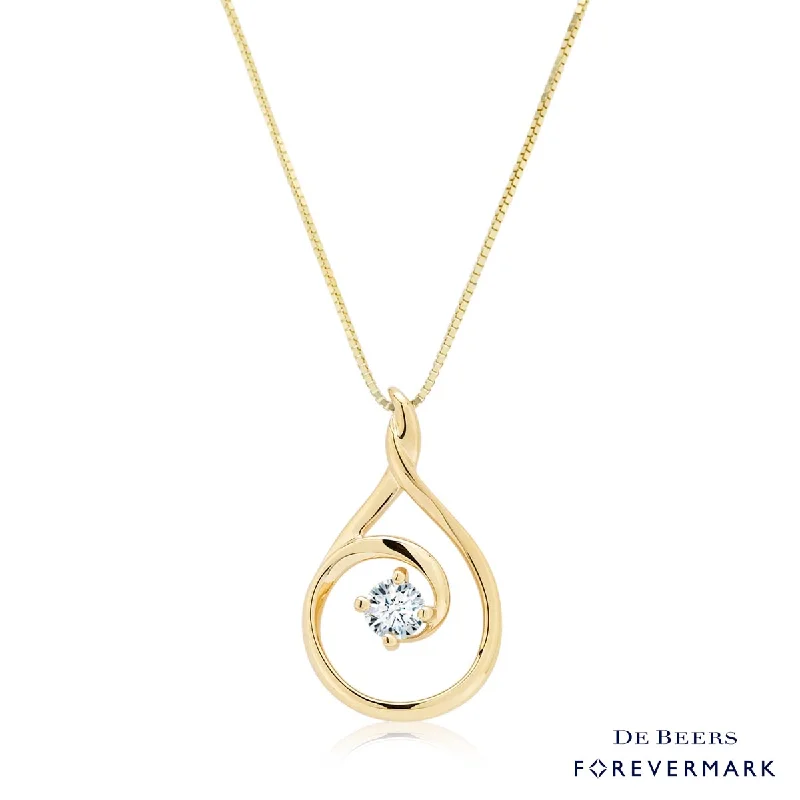 Elegant necklaces and pendants with diamond accents for added sparkle-Forevermark Diamond Necklace in 14kt Yellow Gold (1/7ct)