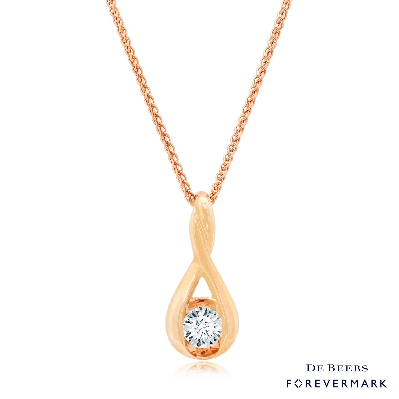 Unique necklaces and pendants with vintage-inspired designs for timeless appeal-Forevermark Diamond Necklace in 18kt Rose Gold (1/7ct)