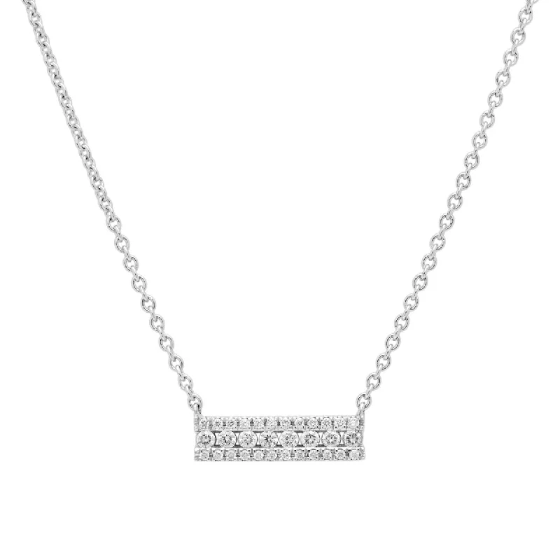 Necklaces and pendants with crescent moon designs for a celestial and mystical feel-Diamond Bar Necklace in 14kt White Gold with (1/4ct tw)