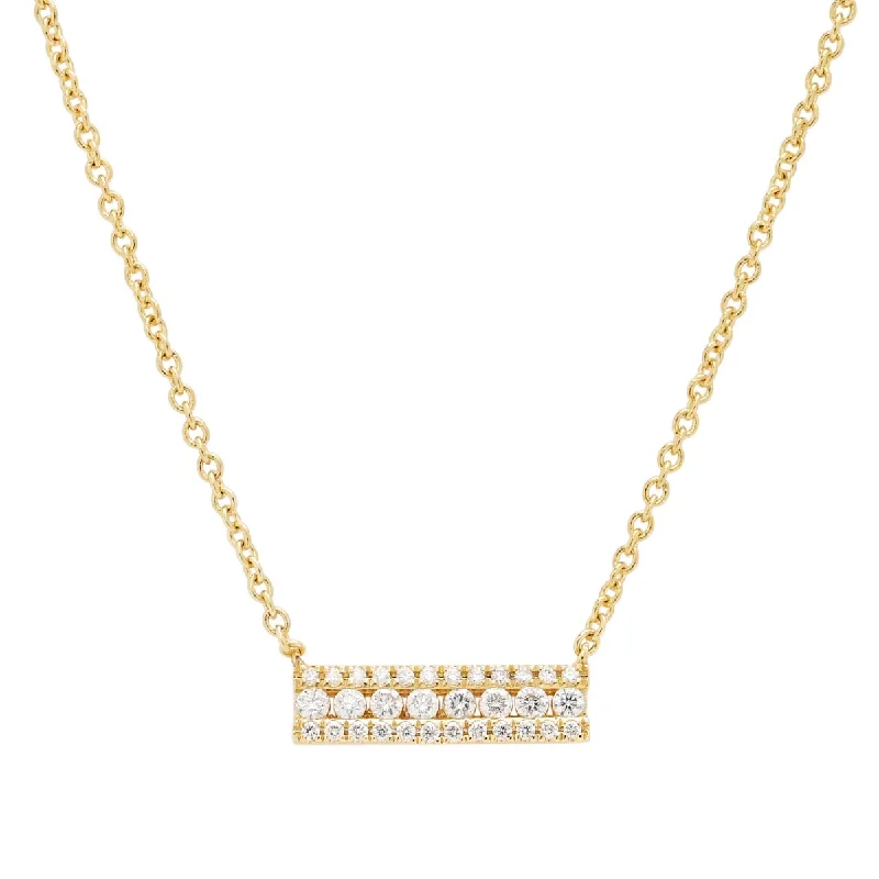 Best necklaces and pendants with art deco elements for a vintage, glamorous design-Diamond Bar Necklace in 14kt Yellow Gold with (1/4ct tw)