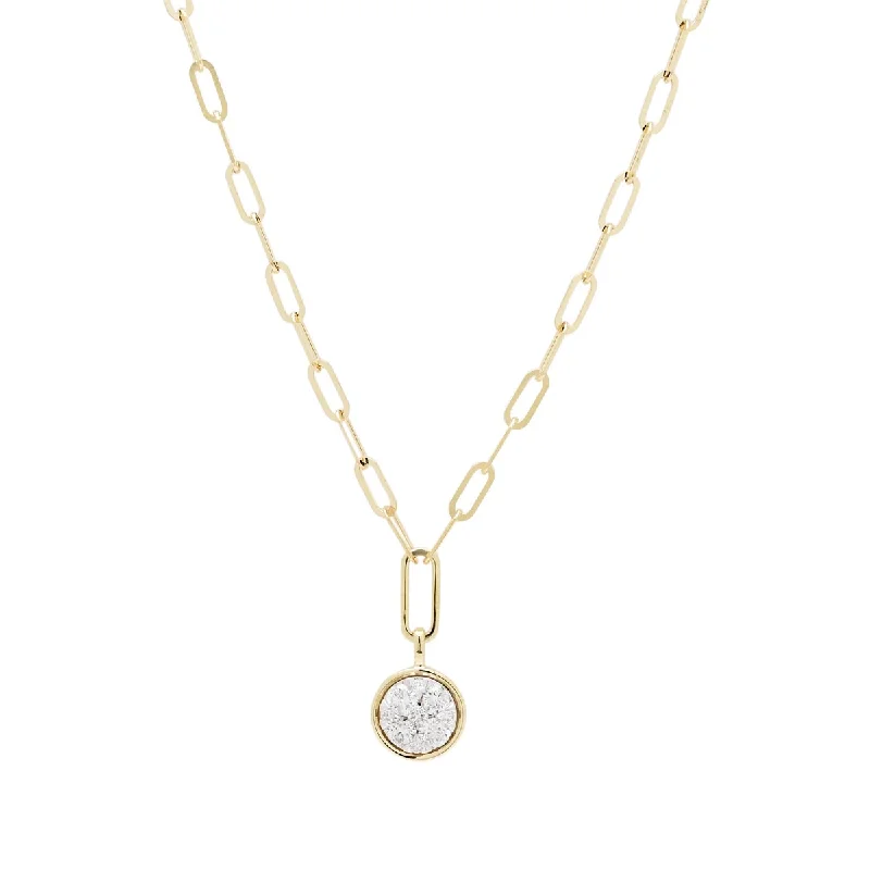 Beautiful necklaces and pendants with butterfly motifs for a whimsical style-Diamond Bezel Paperclip Necklace in 14kt Yellow Gold (1/3ct tw)