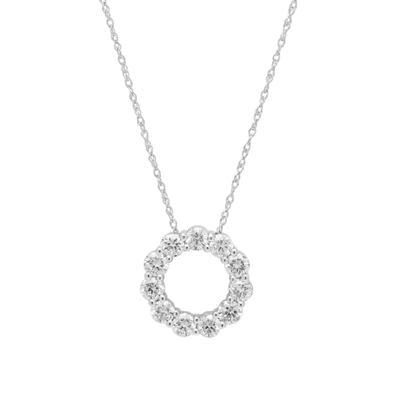 Best necklaces and pendants with zodiac signs for a celestial, astrology-inspired vibe-Diamond Circle Necklace in 14kt White Gold (2ct tw)