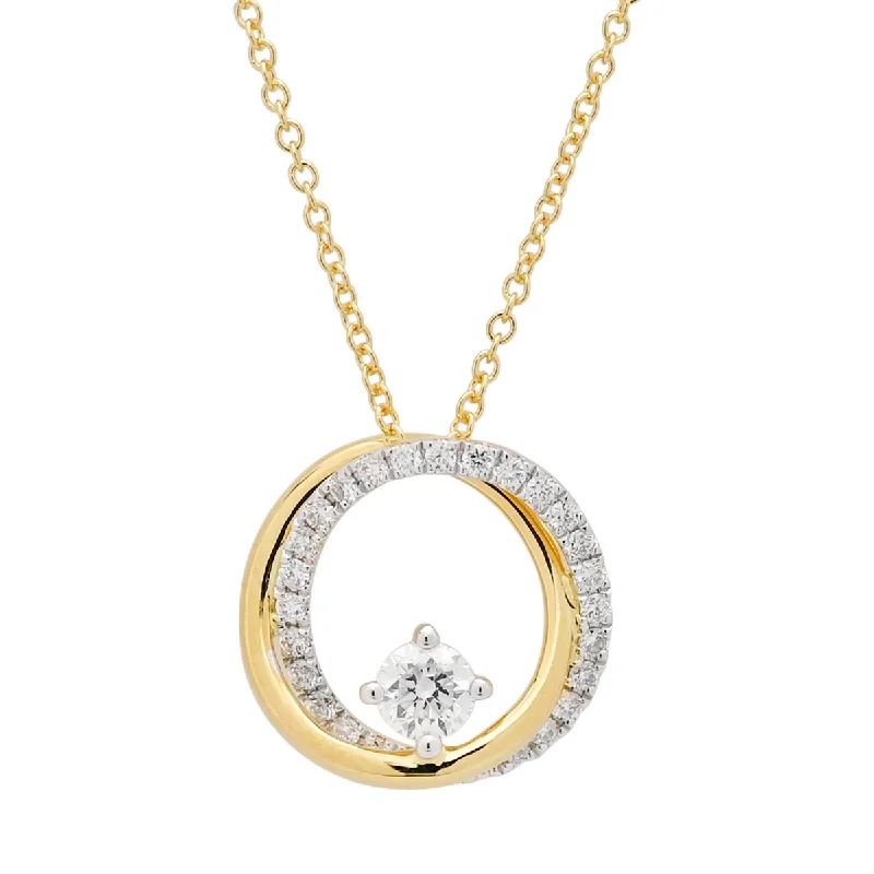 Best necklaces and pendants with opal and gold for a vibrant, luxurious contrast-Diamond Circle Necklace in 18kt Yellow Gold (1/3ct tw)