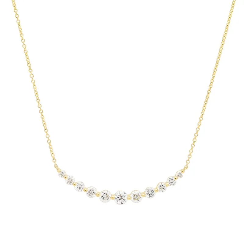 Best necklaces and pendants with layered designs for a chic, stacked look-Diamond Crescent Necklace in 18kt Yellow Gold (1ct tw)