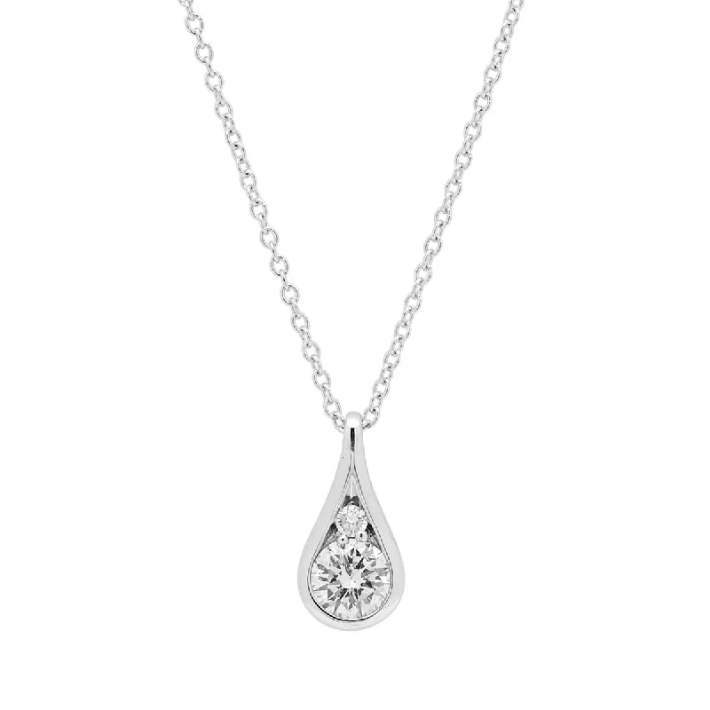 Beautiful necklaces and pendants with moonstone for an ethereal, mystical appearance-Diamond Drop Necklace in 14kt White Gold (1/2ct tw)