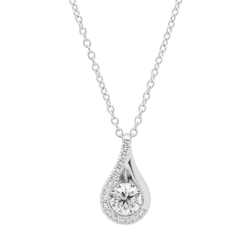 Stunning necklaces and pendants with sapphire gemstones for a luxurious blue hue-Diamond Drop Necklace in 14kt White Gold (5/8ct tw)