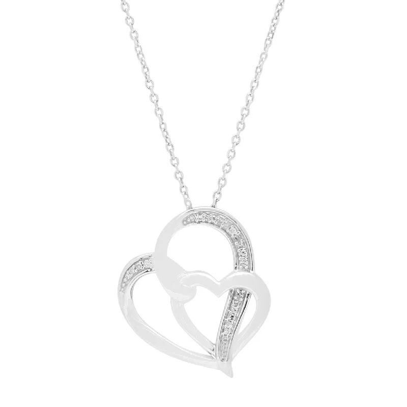 Best necklaces and pendants with butterfly wings for a delicate, graceful style-Diamond Heart Necklace in Sterling Silver (1/20ct tw)