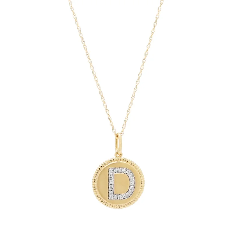 Necklaces and pendants with zodiac constellation designs for an astrological touch-Diamond Initial D Necklace in 14kt Yellow Gold (1/10ct tw)