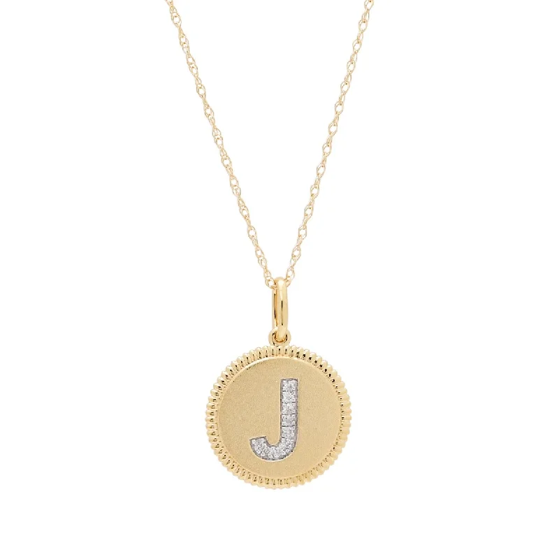 Unique necklaces and pendants with custom birthstone arrangements for personalization-Diamond Initial J Necklace in 14kt Yellow Gold (0.04ct tw)