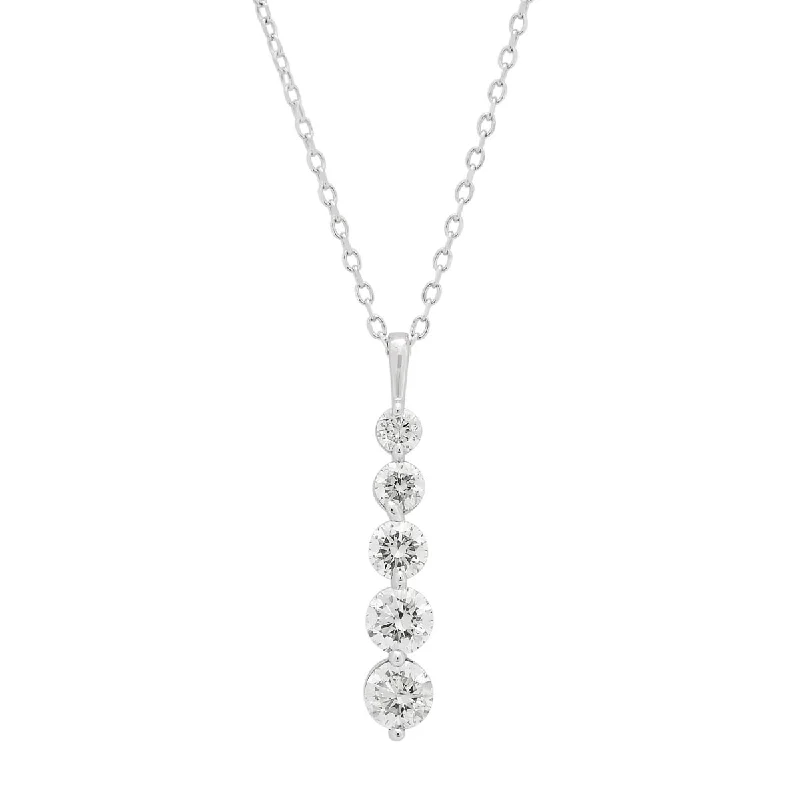 Unique necklaces and pendants with gemstones for a colorful and vibrant statement-Diamond Journey Necklace in 14kt White Gold (1/2ct tw)