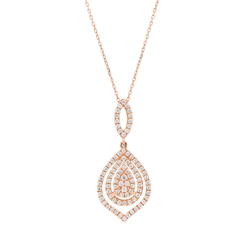 Best necklaces and pendants with oval pendants for a classic, elegant shape-Diamond Necklace in 14kt Rose Gold (3/4ct tw)